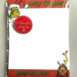 DR SEUSS "MERRY GRINCHMASS" "HAPPY WHO YEAR" SUNRISE GREETING STATIONERY SET